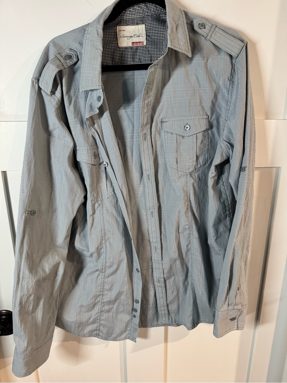 Sovereign Code Men's Blue Pinstripe Button-Down Shirt